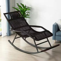 ZT 흔들의자 베란다 안락의자, 커피 블랙