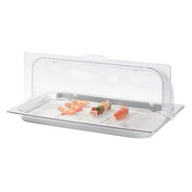뷔페 얼음 평대 쇼케이스 스시 초밥 회 육회 트레이 냉식대, 깊이 6.5cm + 격자 메쉬 + 플립 커버