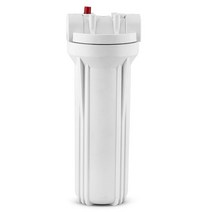 Hydronix HX-HF3-10WHWH34PR 25.4cm(10인치) 화이트 하우징 립 캡 RO 및 여과 시스템용 릴리프 버튼이 있는 1.9cm(3/4인치) 포트