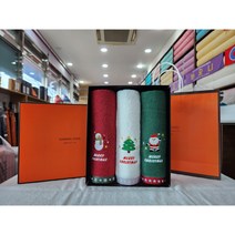 송월타올 크리스마스 수건 성탄절 선물 교회 행사 답례품 연말 송년회 2장 3장 세트답례품, 아이보리