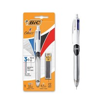 빅 BIC 4가지 색상 펜 및 연필 콤보 볼펜 미디엄 1.0mm 블루 블랙 레드 샤프 1개 심 12개 미디엄 0.7mm 팩당 1개 1팩, 1 Count (Pack of 1)