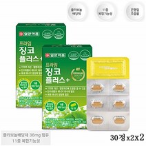 은행잎추출물 플라보놀배당체 징코 플러스 코엔자임Q10 은행 잎 추출 물 영양제 11종 복합기능성 제품 건강기능식품, 2개, 30정x2