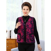 1+1 겨울 엄마 털조끼 꽃무늬 융털조끼 김장조끼 할머니 어르신 조끼 (베스트 6색상) 색상 자유
