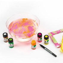 마라부 이지마블 네온컬러 목제 유리 금속 도자기 마블링작업