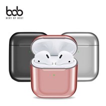 bob 미러메탈릭 TPU 에어팟케이스 Airpods 전세대공용, 에어팟전세대호환_블랙(스티커증정)