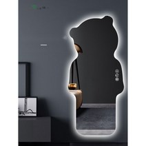 전신거울 곰돌이 특이한 피팅룸 LED 조명 드레스룸 대형 벽걸이 이동식거울 스마트 매장, 완제품, 안전포장, 75x165cm더블스위치3색전환센서