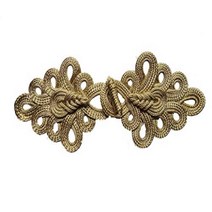 LYRACCES Sewing Fasteners Braid Knit Chinese Knot Closure Cheongsam Frog Buttons Extra Large 8in 1pa, 1, Gold Tone