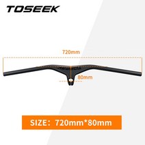 퀼스템 싯클램프 전기자전거개조 자전거크랭크커버 TOSEEK Mtb 핸들 바 및 줄기 28.6mm-17Degree 탄소 통합 산악 자전거 660 ~ 800*70/80/90/100m, 14 Black 720-80mm, 14 Black 720-80mm