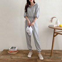여자 꾸안꾸 셋업 데일리 트레이닝 아노락 점프수트