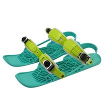 스노우 보드 부츠 스키 세트 미니 스케이트 조정 가능한 바인딩 휴대용 신발 짧은 여행 snowblade 도보 야외 r2z2, 초록