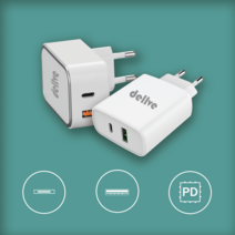 델브 USB-C PD 3.0 & 퀵차지 듀얼 초고속 충전기 2포트 18W