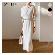 귈림 귈림 브이넥 골지 니트 원피스GBSOP023P