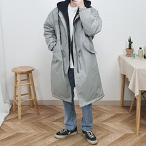 WOWayo 남자 양털 오버핏 개파카 롱 야상 자켓 3color