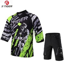 XTiger100% 폴리터 사이클링 의류 중간 소매 DH 셔츠 다운힐 저지 통기성 퀵 드라이 자전거 세트