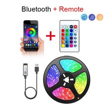 2구 3구 5구 8구 멀티탭 테이프 블루투스 USB LED 스트립 빛 5050 SMD 5V RGB 조명 유연한 램프 리본 자체, 05 5m, 03 Bluetooth IR