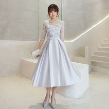 빅 사이즈 여성 레이스 정장 원피스 햅번 돌잔치 엄마 피로연 2부 상견례 가족사진 의상 77 88 혼주 대여 드레스 중년