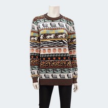 밀루체 미소니스타일 시니어엄마옷 여성 지그재그 캐시미어 고급 라운드넥 니트 티