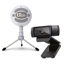 블루 스노우볼 아이스 마이크 C920 웹캠 세트 blue YETI Snowball iCE 개인방송 유튜브 온라인수업, 블랙+연장케이블