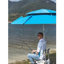 대형 낚시 파라솔 각도기 우산 차양 방우 선스크린, 물방울2.0m실버플라스틱범용이중통기성