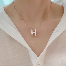 (하이퀄리티) 핑크 추가 18k 화이트 블랙 볼륨 팬던트 양면 은 목걸이 여자친구선물
