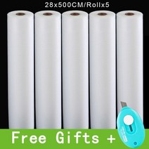 가정용 무선 진공포장기 수비드 포장 비닐 업소용 진공팩 진공 식품 보호기 실러 가방 롤 저장 가방 고기 과일 야채 견과류, 28cm 5롤