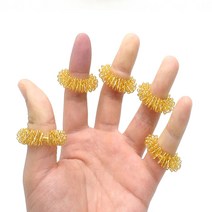 손가락지압 마사지 반지 건강 긴장 손 침술 관리 바디, 지압금색낱개BL00892, 1개