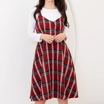 JJM-SS266 여자체크어깨끈원피스