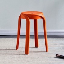 예스쓰리유통 SKW 북유럽 간이의자 캔디 스툴, 오렌지, 1개