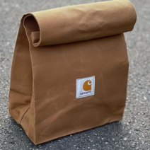 CARHARTT WIP LUNCH BAG 칼하트 캔버스 런치 백 캠핑 도시락 파우치 봉투 가방, default, 갈색, 1개