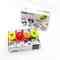 볼빅 디즈니 미키&프렌즈 VIVID 더즌팩 3피스 컬러볼 3구 &12구, 미니마우스 3구