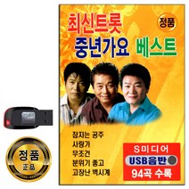 노래USB 최신트롯 중년가요 베스트 94곡-신웅 진성 박진석 트로트 잠자는공주 사랑가 무조건 분위기좋고 등