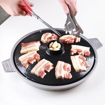 무쇠 솥뚜껑삼겹살 맥반석 고기불판모음 업소용 솥뚜껑 구이팬 대 중 소, 맥반석 로스판 소(240x240)