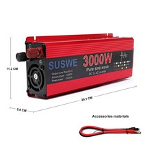 자동차 인버터 순수 사인파 인버터 DC 12v/24v 110V/220V 1000W 휴대용 보조베터리 변환기 태양 광, 04 3000W_02 24V_02 220V50Hz