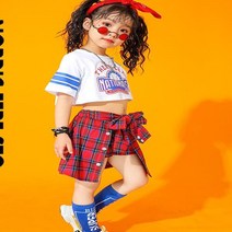 여름 아동 여아 재즈 댄스웨어 힙합 비보이 공연복 세트 WOCHA LTD EWDF040