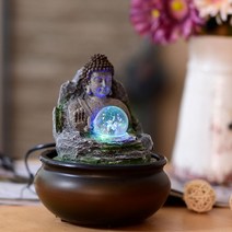 인테리어 실내 인공폭포 사무실오픈 미니분수대 물멍 연못 집들이선물 실내정원만들기 가정용, F