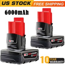 6.0Ah For 밀워키 M12 12 볼트 XC Extended Capacity 리튬 배터리 48-11-2460