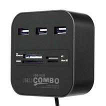 USB 허브 마이크로 SD USB2.0 다기능 카드 판독기 어댑터 태블릿 PC 컴퓨터 노트북 커넥터, Black