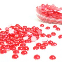 비즈공예재료 반진주비즈 (빨강) 약120개(30g), 상세 설명 참조