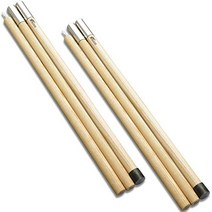 FIELDOOR 목제 텐트 폴 직경 32mm 2개 세트 (3개 연결240cm폴 엔드 6mm) [내츄럴] 분할식 터프 로프 빠짐 방지 널링 가공