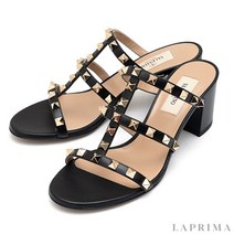 [VALENTINO] 발렌티노 여성 가죽 락스터드 슬라이드 샌들 XW2S0C47-VOD-0NO