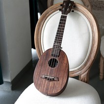 23인치 파인애플 우쿠렐레 키즈 소형 독학 레슨 콘서, 풀 에보니뉴 배럴 타입 백23인치