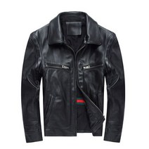 Tcyeek 블랙 가죽 자켓 봄 가을 소 슬림 바이크 오토바이 남자 의류 Jaqueta 드 Couro Lq139