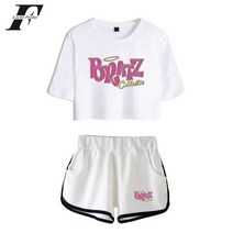 투피스 bratz 반바지 + 티셔츠 하라주쿠 streetwear hot girl 248