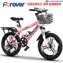 20인치자전거 MTB 입문용 자전거 출퇴근 펫바이크 추천 가벼운 튼튼한, 20인치 이중브레이크 변속 일체형바퀴, 핑크