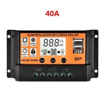 발전기 트랜지스터 테스터 lcr mppt 10a20a30a40a50a60a70a80a90a100a 자동 lcd 화면 태양열 충전 컨트롤러 듀얼 usb 태양 전지 패널 252, 40a, 1개