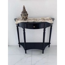 엔틱콘솔 반원 원목 테이블 화장대 현관 복도, 퓨어블랙(60길이30개모델80높이)cm