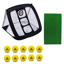 [윈플라잉] 3종세트 실내 어프로치 연습기 홈 골프 스윙 연습네트 +골프매트+실내공프공 10개세트, 골프 어프로치네트 블랙+골프매트+실내골프공 10개세트