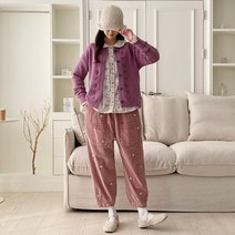 브이와이 VY 여자 꽃무늬 고무줄 레이스 크로쉐 바지