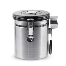 Sifei 스테인리스 스틸 이그조스트 씰드 탱크 커피보관용기 1.5L, 1개, Silver