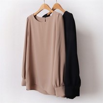 강물처럼 빅사이즈사랑해요 B605L012 비숍커프스블라우스 GY (6383762)
